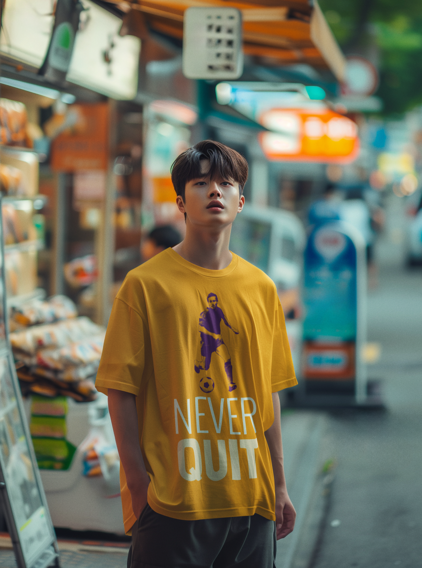 Never quit Oversized Printed Tshirt Unisex