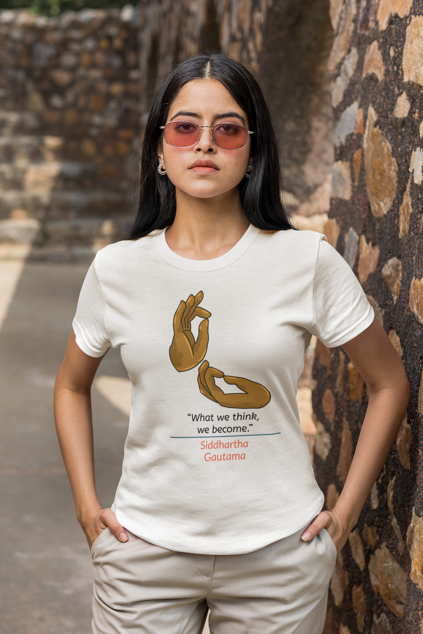 What we think we become printed White Unisex T-Shirt
