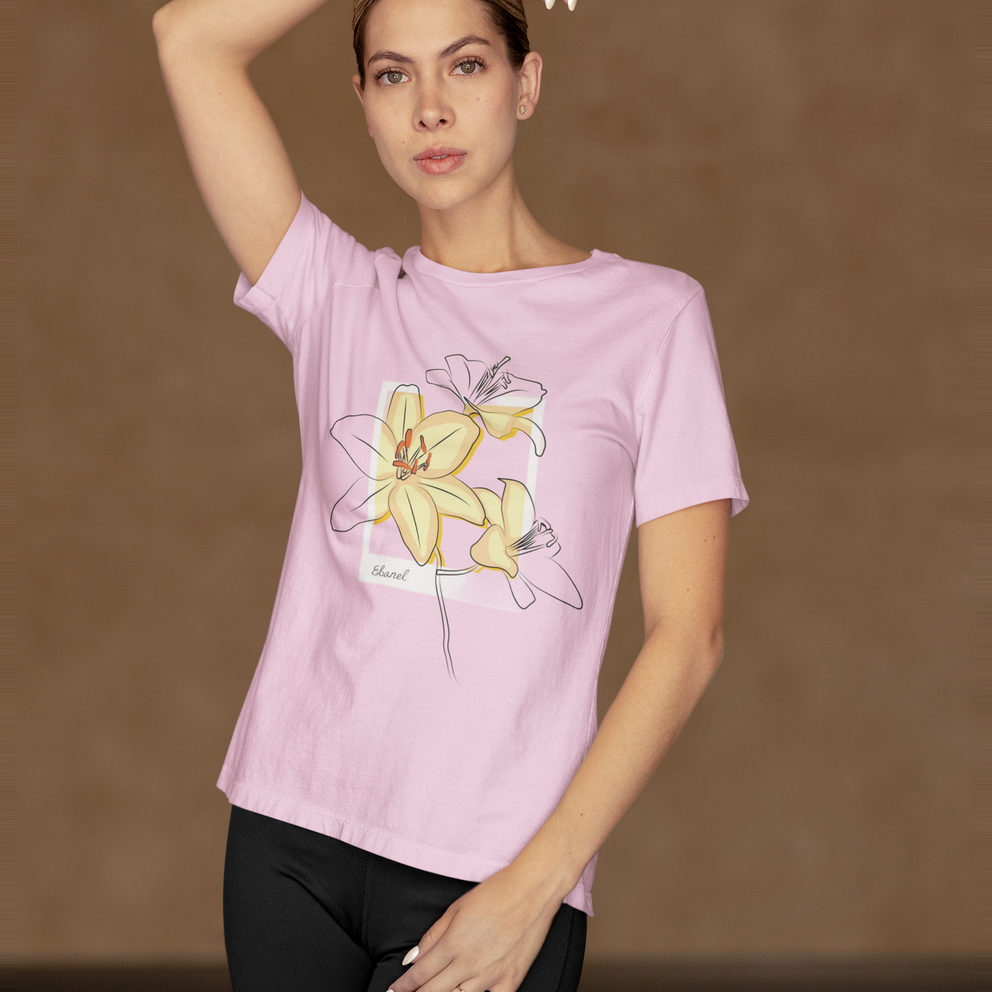 Floral with frame printed Light pink Unisex T-Shirt
