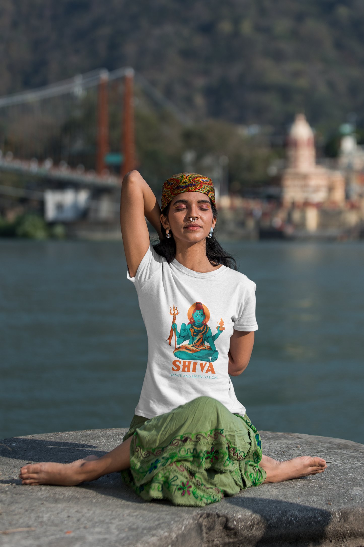 Shiva printed White Unisex T-Shirt
