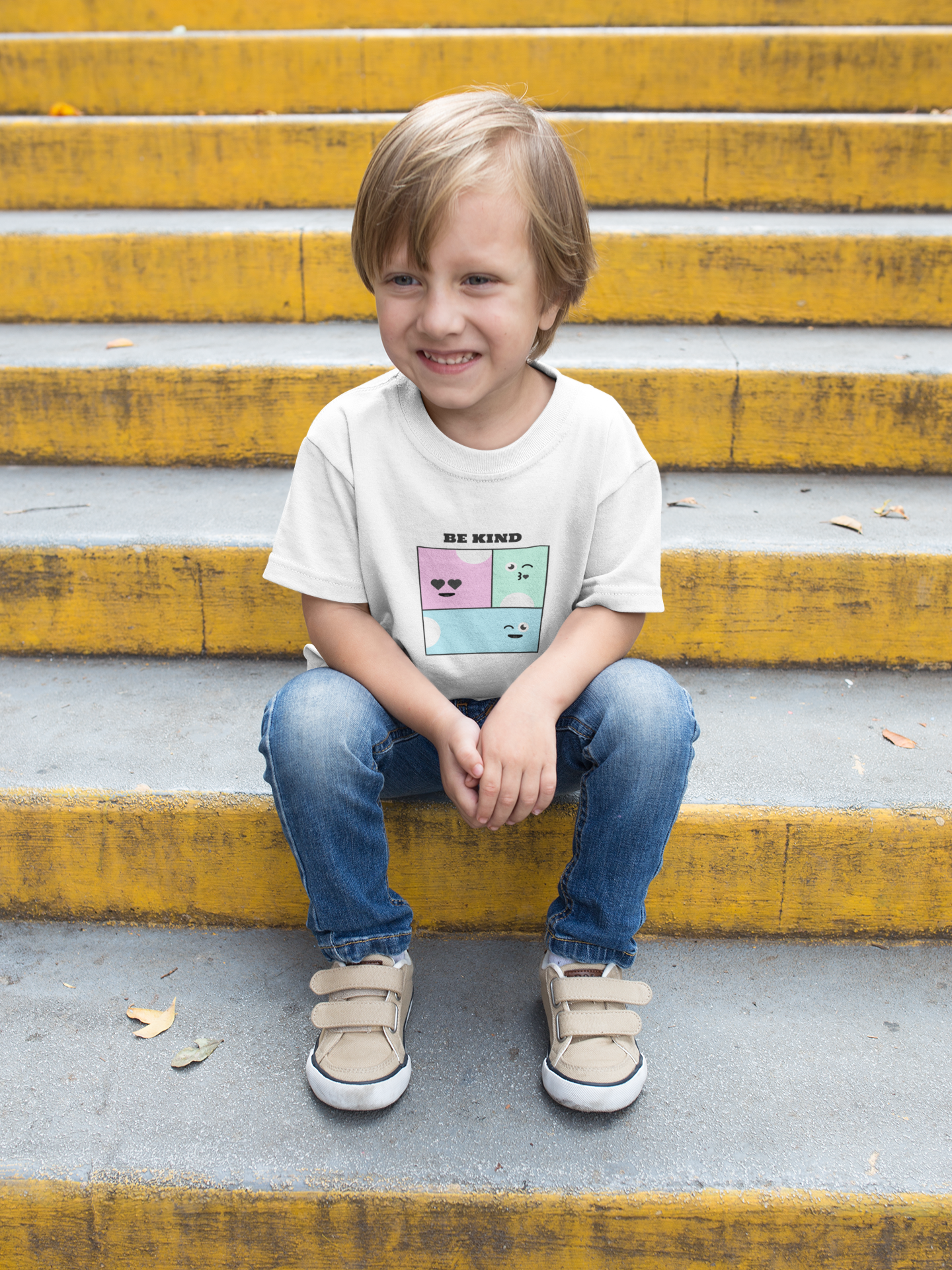 Be Kind Printed White Kids T-shirts
