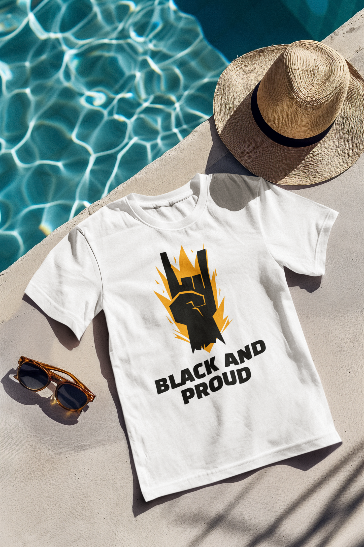 Black and proud printed White Unisex T-Shirt