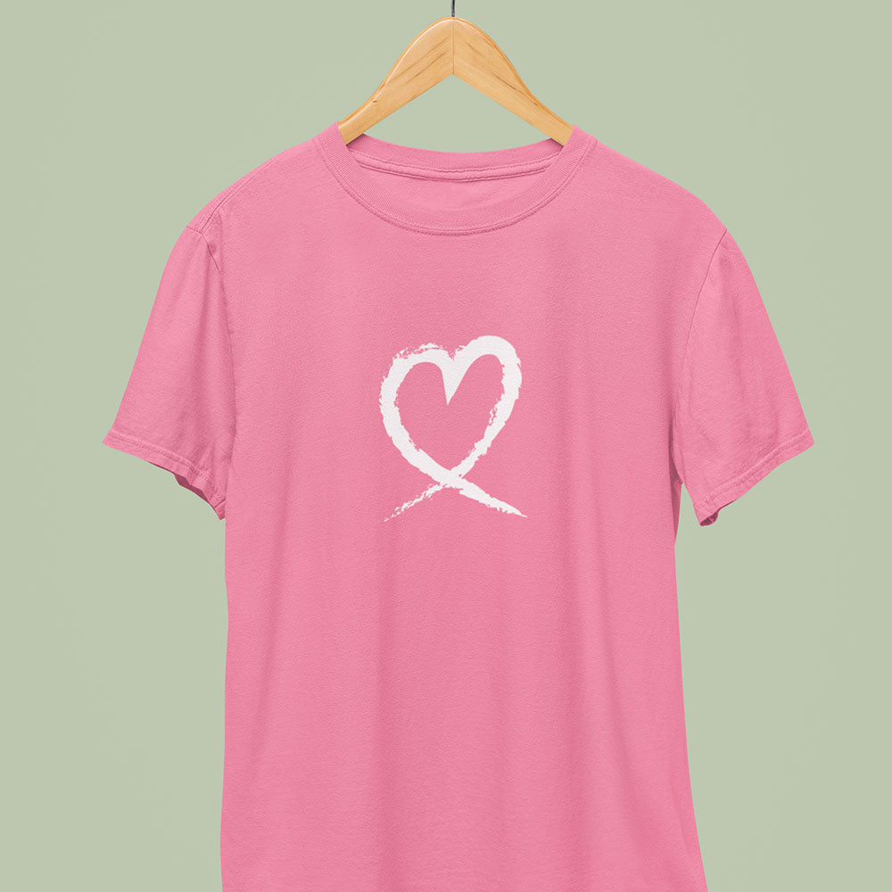 Heart Printed Light pink Unisex T-Shirt