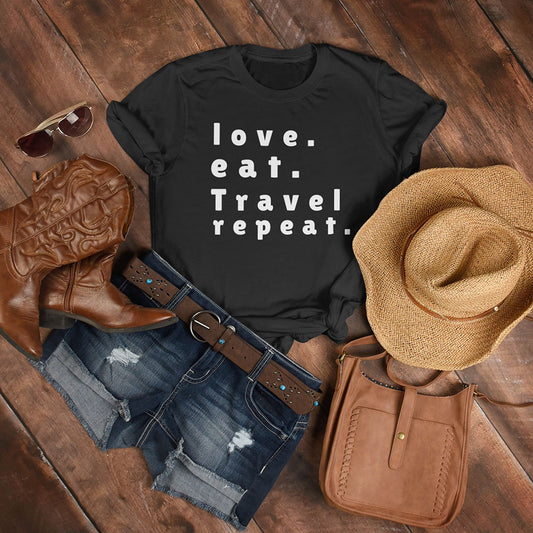 Love eat Travel repeat Printed Unisex T-Shirt