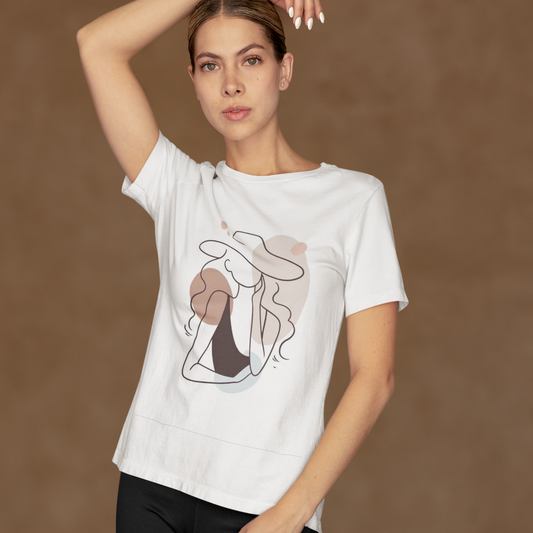 Girl Art Aesthetic printed White Unisex T-Shirt