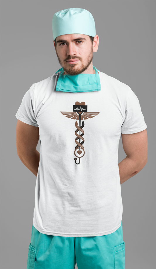 Doctors Logo Printed white Unisex T-Shirt