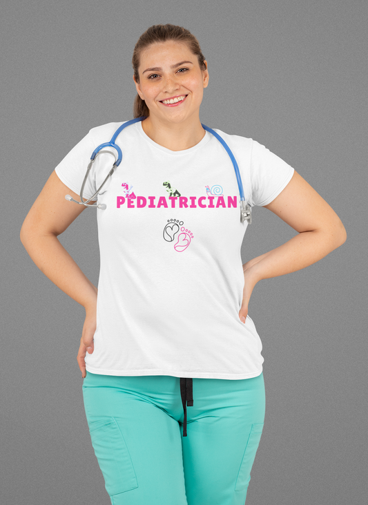 Pediatrician Doctor Printed white Unisex T-Shirt