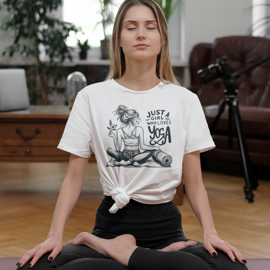 Who Loves Yoga printed White Unisex T-Shirt