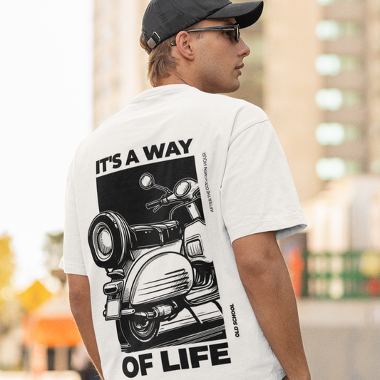 It's a Way Of Life Oversized White Printed T-shirt Unisex