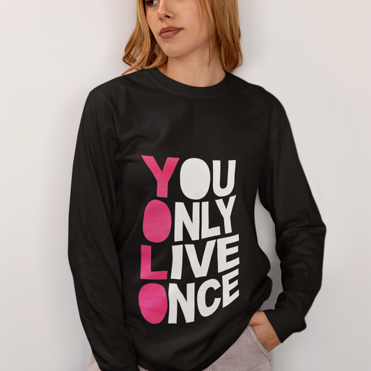 You Only Live Once Printed Unisex Oversized Sweatshirt