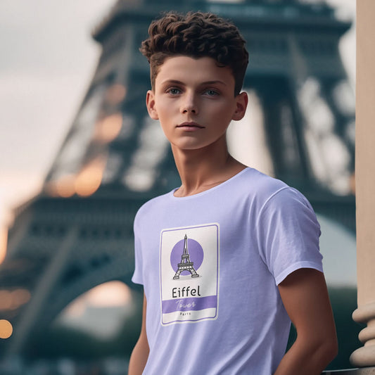 Eiffel Towers Printed Lavender Unisex T-Shirt