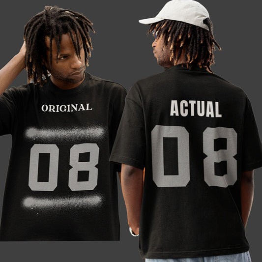 08 Oversized Black Front and Back Printed Tshirt Unisex