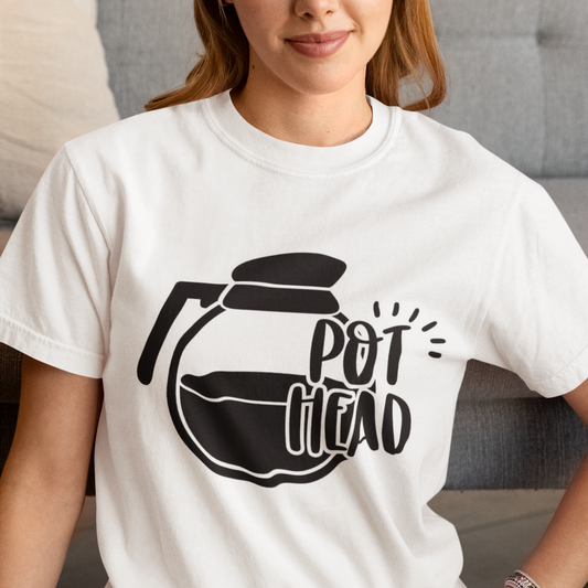 Pot Head printed White Unisex T-Shirt