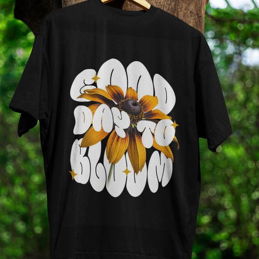 Good Day To Bloom Oversized Printed T-shirt Unisex