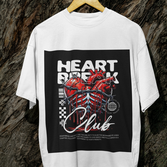 Heart Break Club Oversized Printed T-shirt Unisex
