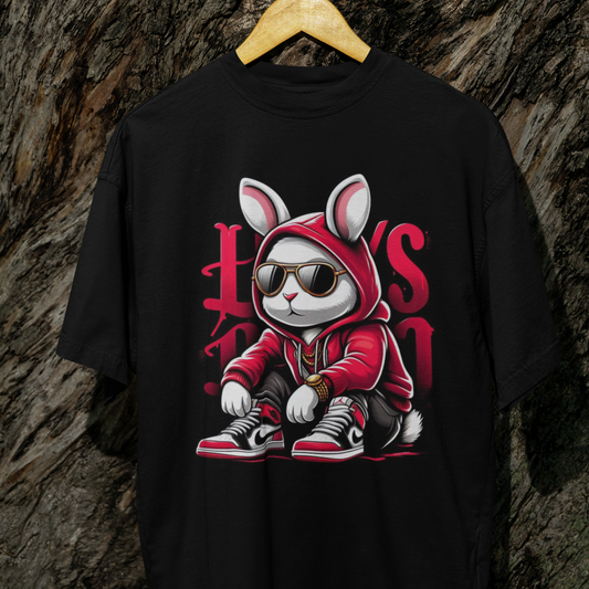 Cute Rabbit Oversized Printed T-shirt Unisex