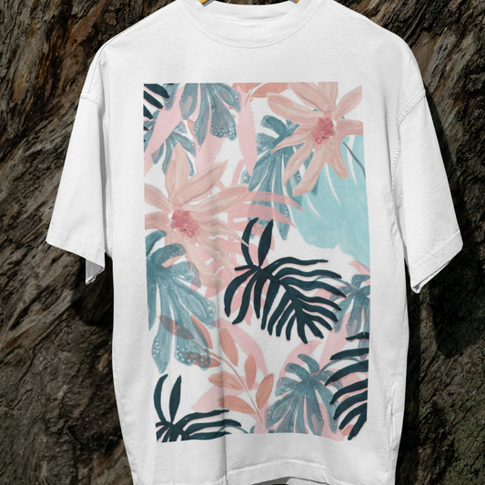 Aesthetic Floral Oversized Printed T-shirt Unisex