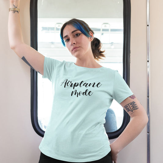 Airplane Mode Printed Mint color Unisex T-Shirt