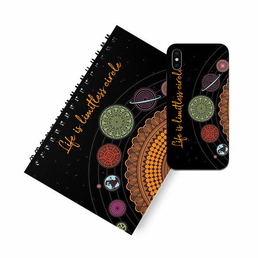 Life is Limitless circle A5 Spiral Notebook Case Combo