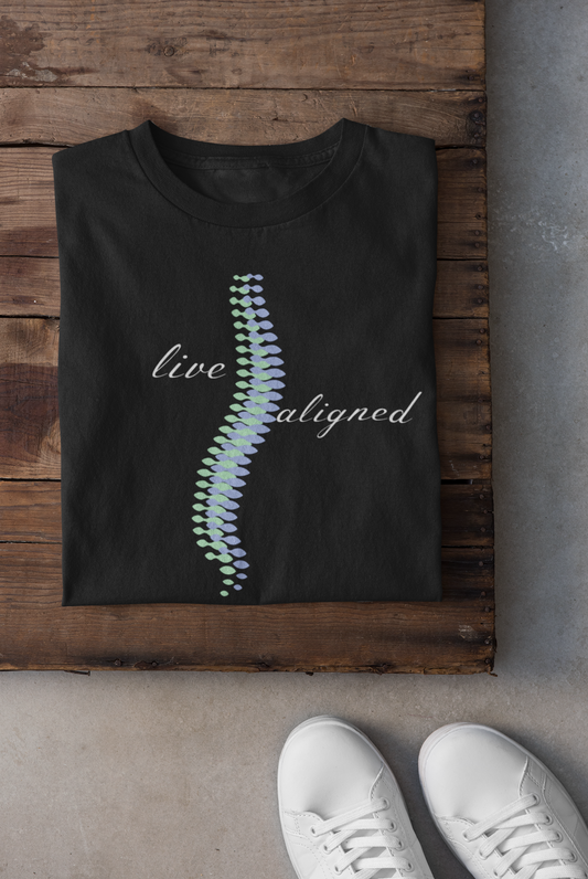 Live Aligned Printed Black Unisex T-Shirt