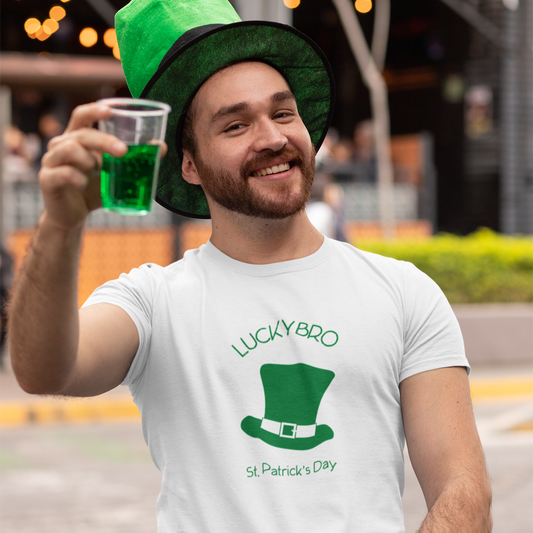 Lucky Bro St. Patrick's Day printed White Unisex T-Shirt