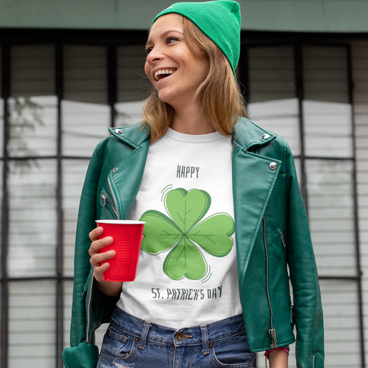 Happy St. Patrick's Day printed White Unisex T-Shirt