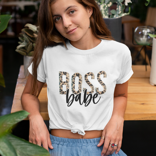Boss Babe printed white Unisex T-Shirt