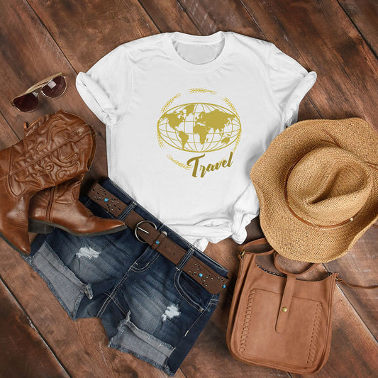 Travel Printed white Unisex T-Shirt
