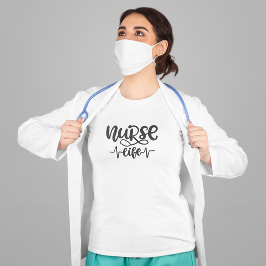 Nurse Life Printed white Unisex T-Shirt