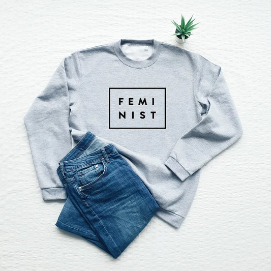 Feminist  Printed Grey Sweatshirt
