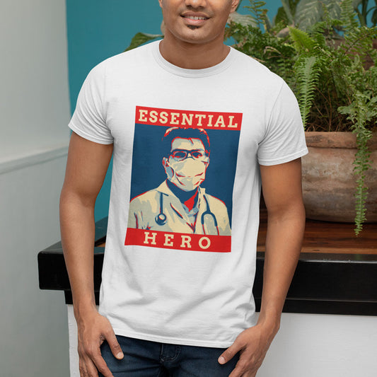 Essential Hero Printed White Unisex T-Shirt