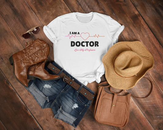 I am a Doctor Printed White Unisex T-Shirt
