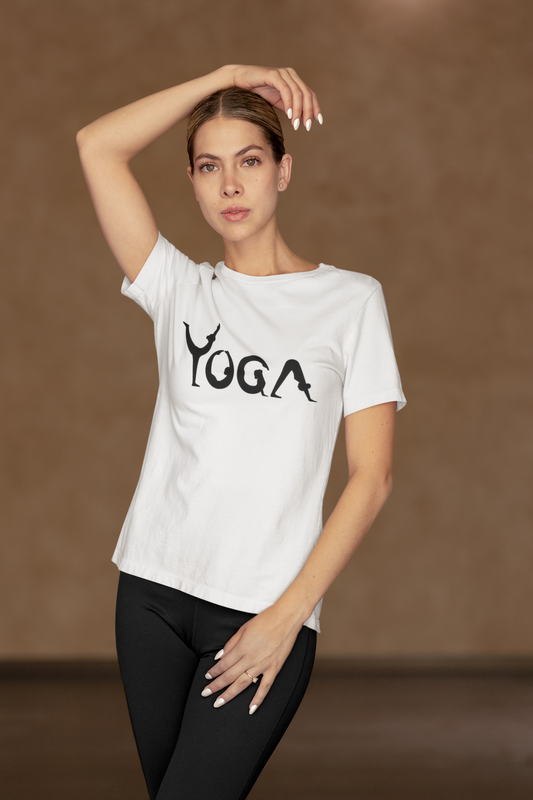 Yoga Gesture printed White Unisex T-Shirt