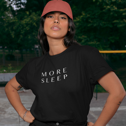 More Sleep Oversized Black Printed T-shirt Unisex