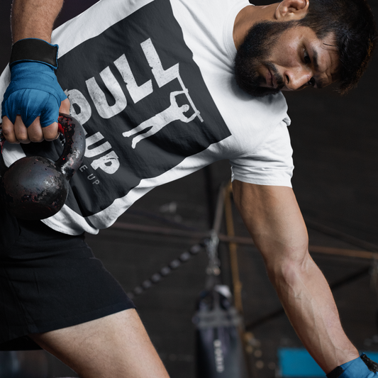 Pull Up Never Give Up printed white Unisex T-Shirt