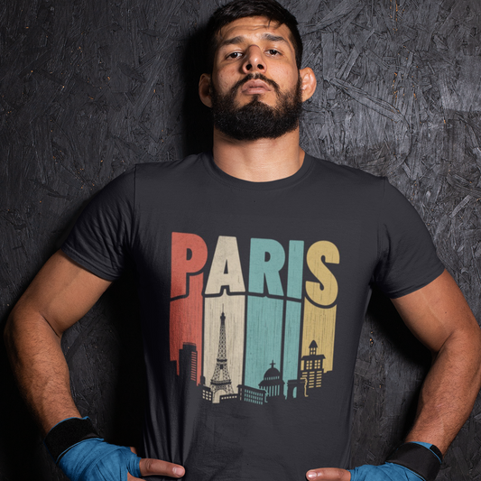 Paris printed black Unisex T-Shirt