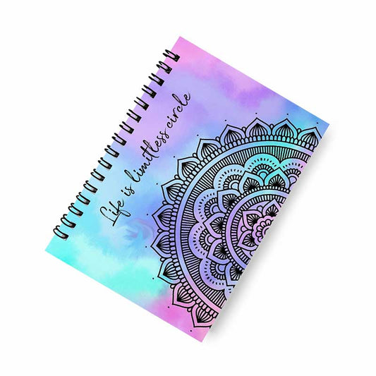 Life is Limitless Circle Mandala A5 Spiral Notebook