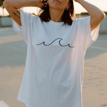 Wave Design Printed Unisex T-Shirt
