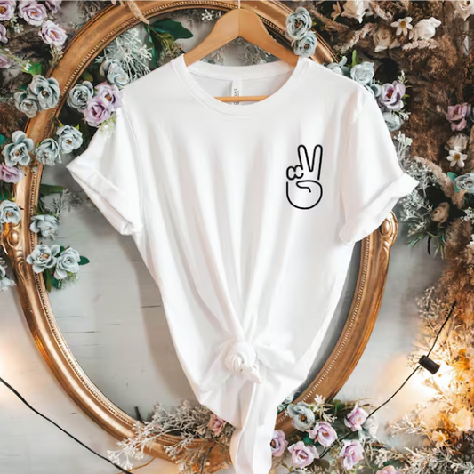 Peace Gesture Printed Unisex T-Shirt