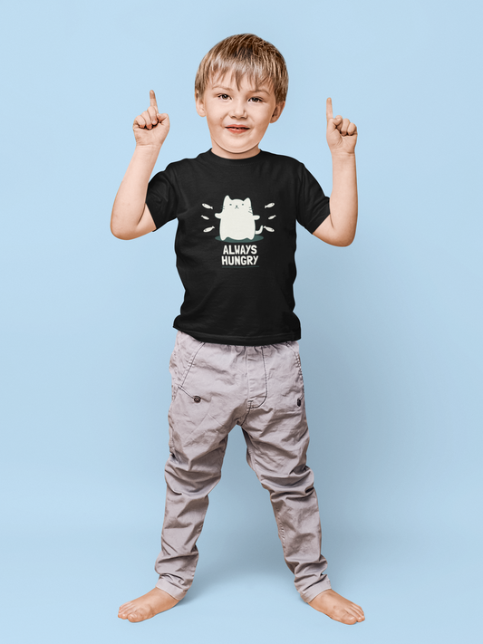 Always hungry animal Printed black Kids T-shirts