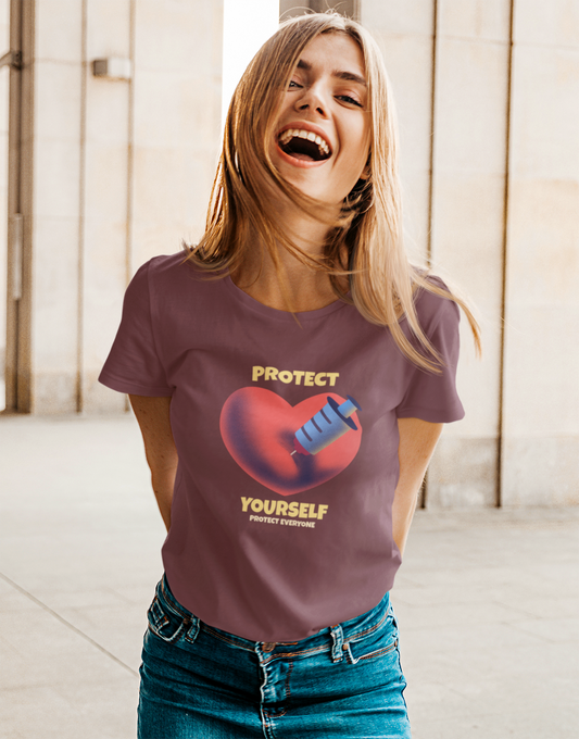 Protect yourself  printed Maroon Unisex T-Shirt