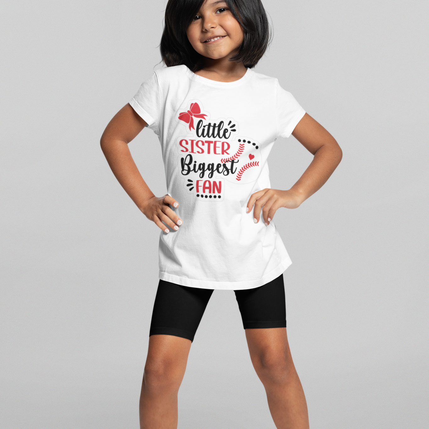 Little Sister Biggest Fan Printed Kids T-shirts