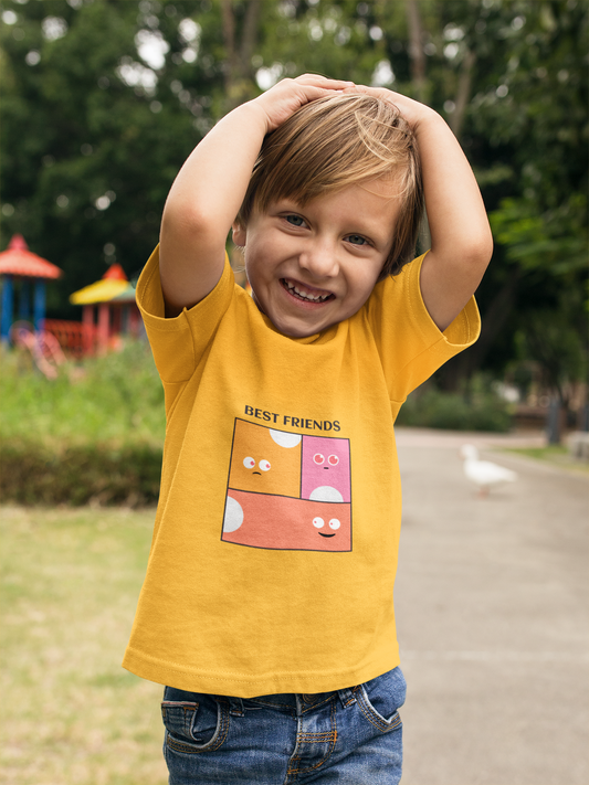 Best Friends Printed Mustard yellow Kids T-shirts