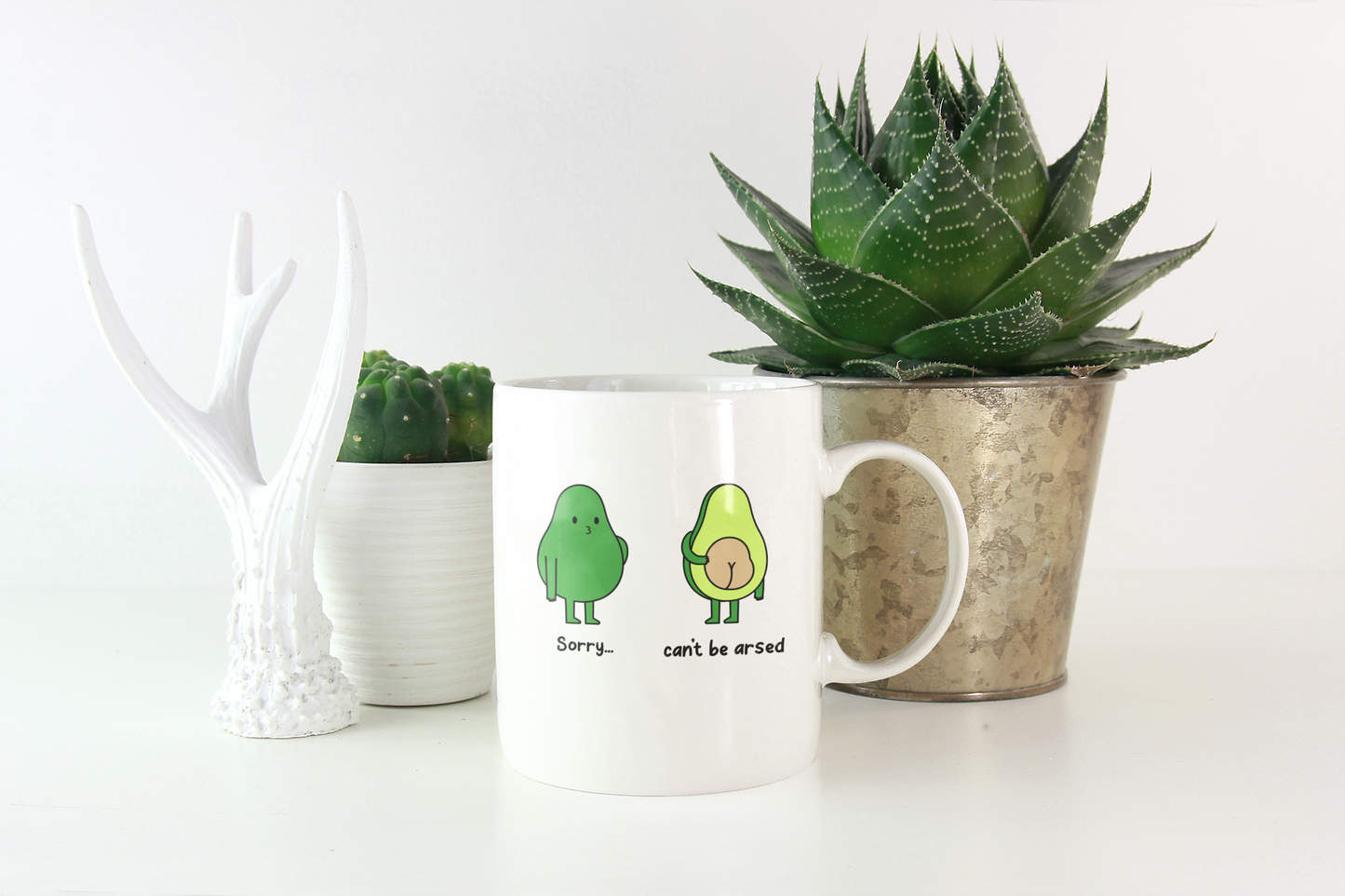 Sorry Cant Be Arsed Printed White Coffee Mug