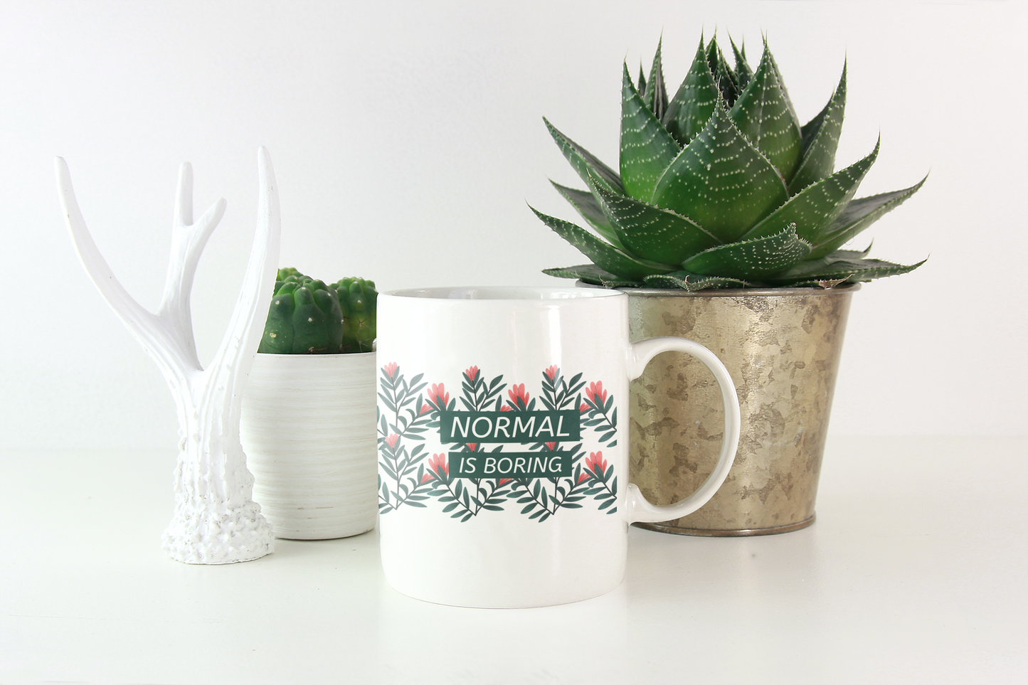 Normal Is Boring Printed White Coffee Mug