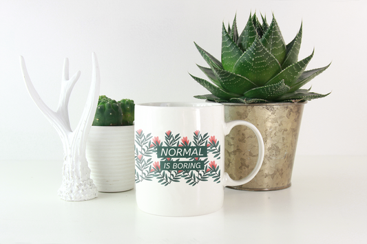 Normal Is Boring Printed White Coffee Mug
