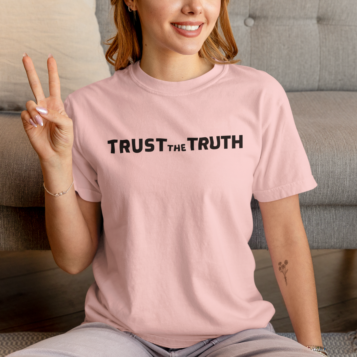 Trust The Truth printed Light pink Unisex T-Shirt