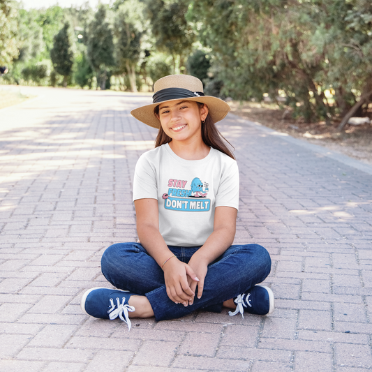 Stay Fresh Don't Melt Printed White Kids T-shirts