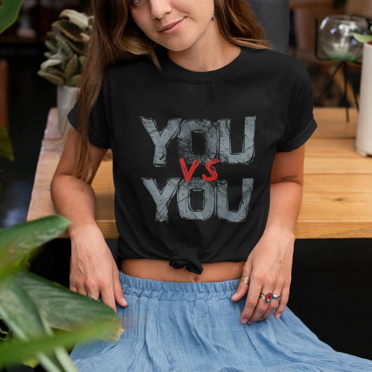 You Vs You printed Black Unisex T-Shirt