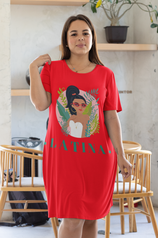 Latina Printed red T-shirt Dress